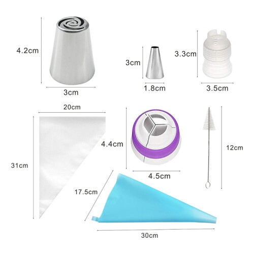 10PCS/Set Stainless Steel Laminating Nozzle Set Cake DIY Laminating Nozzle Set Baking Tools 2