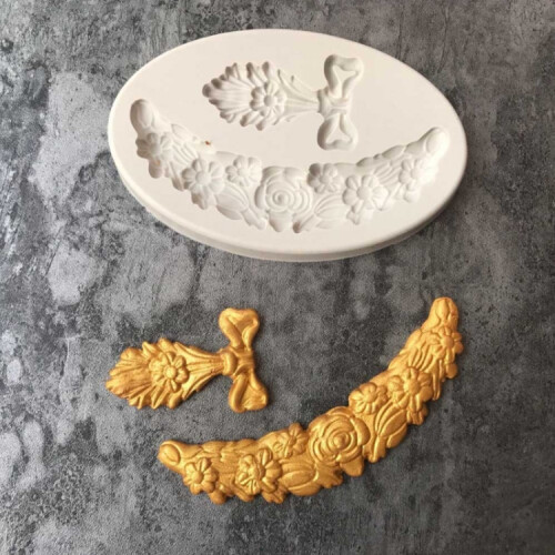 5 PCS Pattern Lace Decorative Liquid Silicone Fondant Mould 2