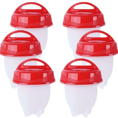 6 PCS/Set Eierkokers Cooker Silicone Non-stick Egg Steamer 1