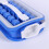 Folding Ice Tray Home Curling Storage Box Ice Cube Mold,Style: Rectangle  Blue 4