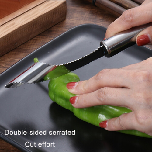 10 PCS Stainless Steel Pepper Seed Decator Fruit Kernel Knife Diplonema Handle 2