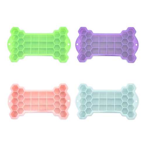30 Grid Bone Honeycomb Silicone Ice Cube Mold with Lid(Purple) 1