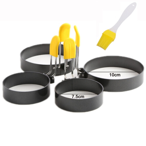 4er-Pack Antihaft-Eierringe, runde Spiegeleiform 1