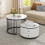 High Gloss Modern Round Nesting Coffee Table with Marble Pattern Top 2