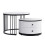 High Gloss Modern Round Nesting Coffee Table with Marble Pattern Top 1