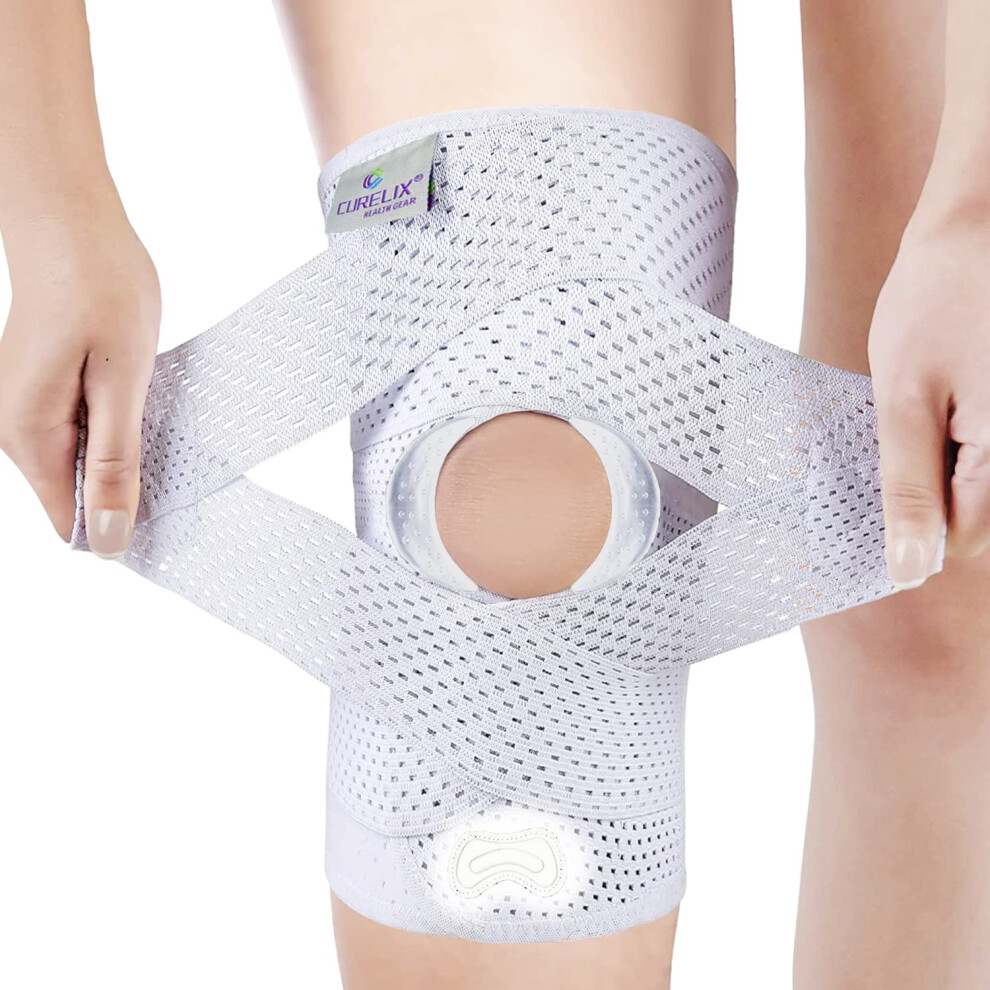 Adjustable Knee Brace with Side Stabilizers and Patella Gel Pad for ACL MCL Meniscus Tear Pain Relief