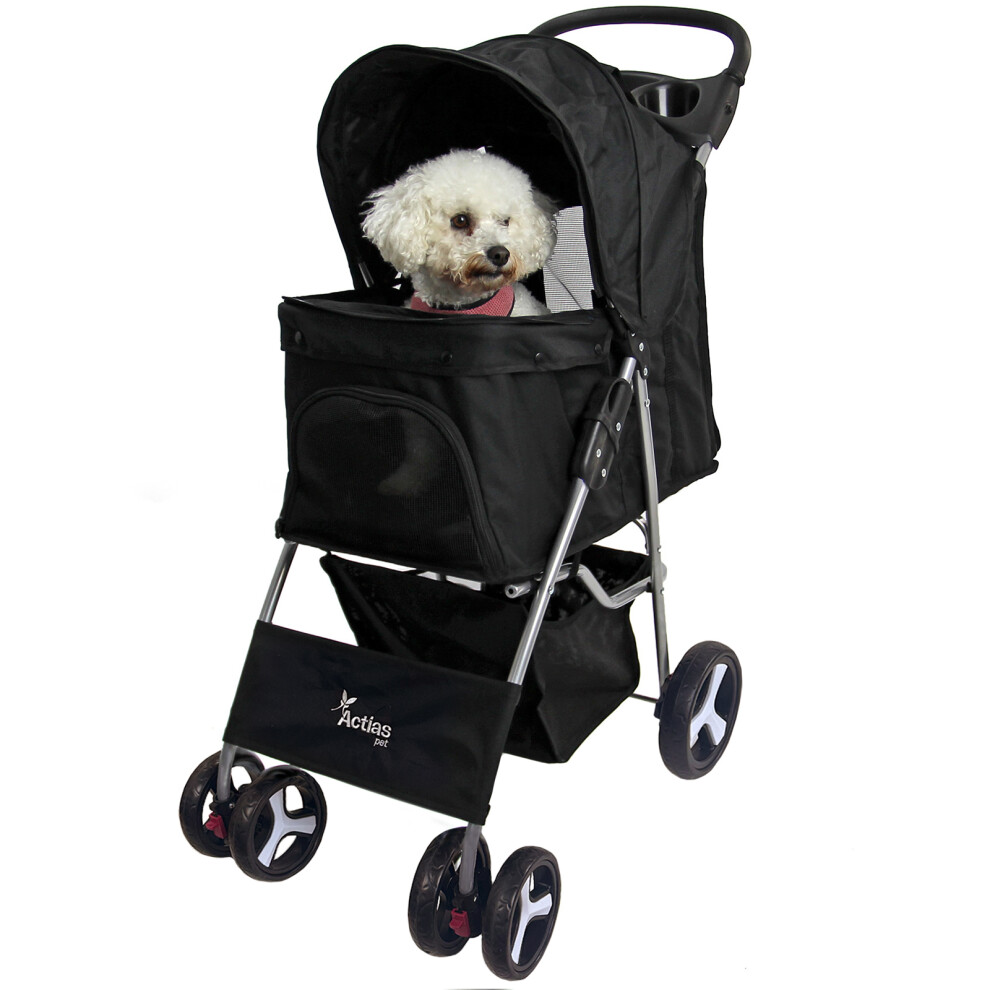 Actiaspet Pet Dog Puppy Stroller Pram Pushchair In Black