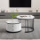 High Gloss Modern Round Nesting Coffee Table with Marble Pattern Top 12