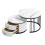High Gloss Modern Round Nesting Coffee Table with Marble Pattern Top 16