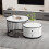 High Gloss Modern Round Nesting Coffee Table with Marble Pattern Top 20