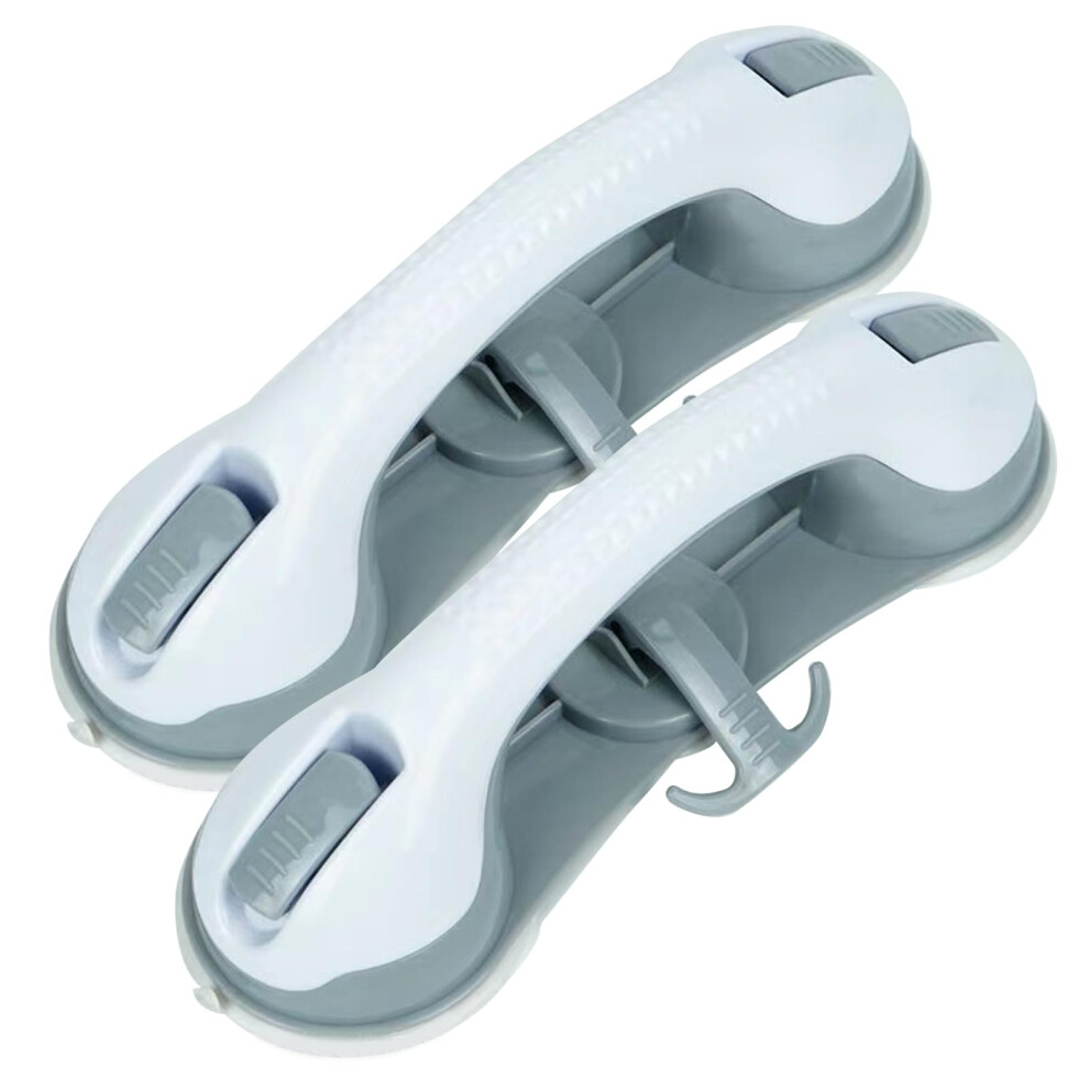 2PCS Shower Grab Bar with 300lbs Suction Power, Tool Installation and AntiSlip Grip for Elderly