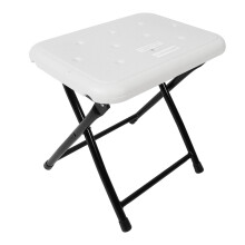 Foldable Shower Chair for Elderly with Reinforced Steel Frame, Non Slip Feet and Water Drain Seat