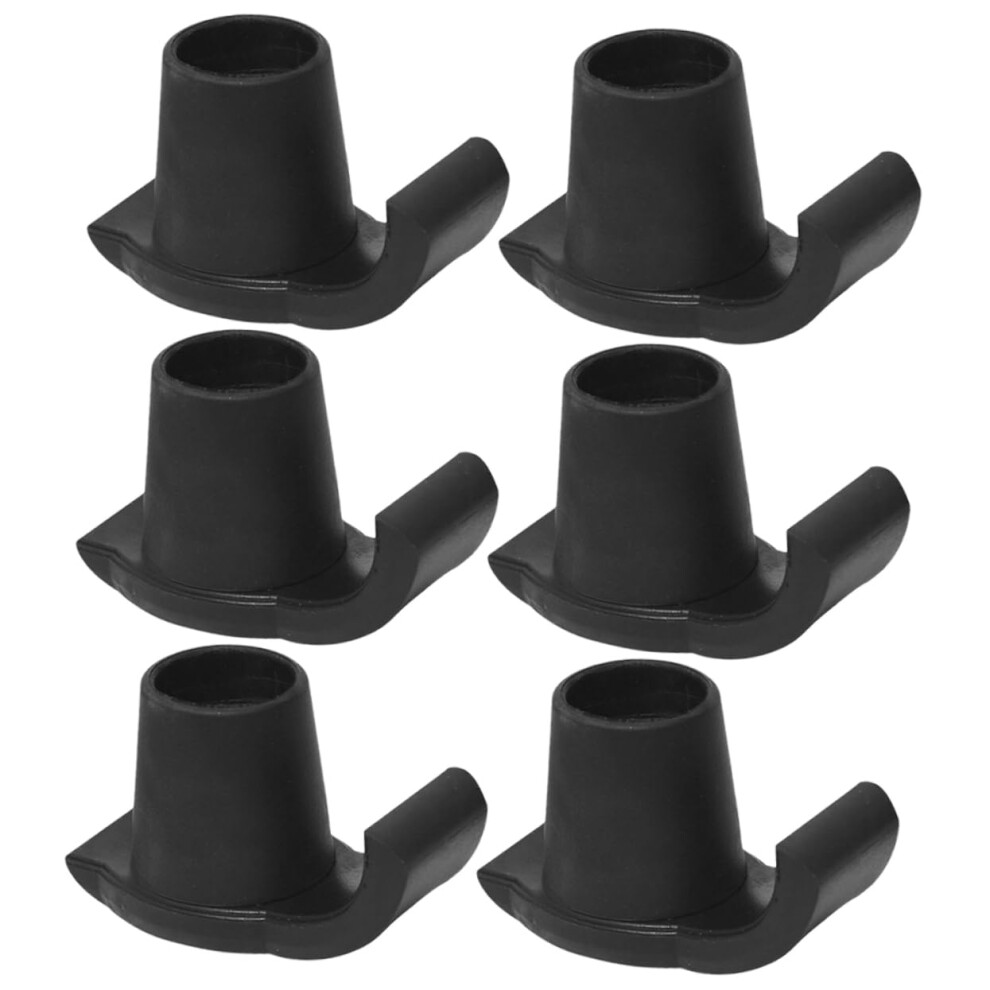 Black 6Pcs Walker Ski Glides Nonslip Durable Caps For Smooth Mobility And Stable Support
