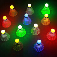 Badminton Shuttlecock Set Of 6 Led Badminton Shuttlecocks Birdies Lighting Glow In The Dark Badminton Shuttlecock Birdie Badminton compatible Indoor /