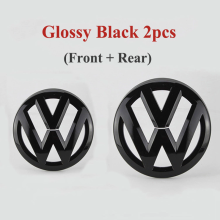 (Glänzend Schwarz, 1 Set, 14-17 Golf 7) 2 Stück ABS Auto-Frontgrill-Emblem Heckklappen-Emblem Logo f