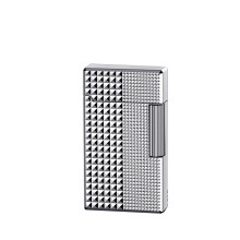 Voice Activated Butane Lighter, Windproof Dual Flame for Camping, Durable Zinc Alloy Gift for Men Silver