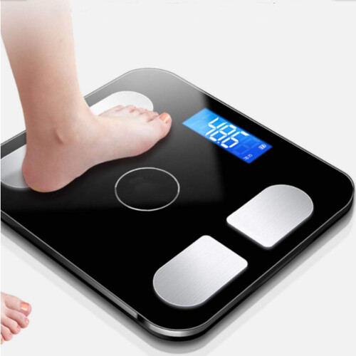 Digital Bathroom Scale with Precision Sensor Accuracy, Clear LCD Display, Slim Tempered Glass Platform, Color E 1