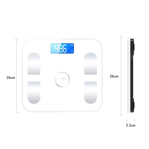 Digital Bathroom Scale with Precision Sensor Accuracy, Clear LCD Display, Slim Tempered Glass Platform, Color E 2