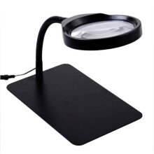 LED Magnifying Glass with Stand, 10X Large Lighted Magnifier Lamp for Reading Crafts Jewelry Soldering