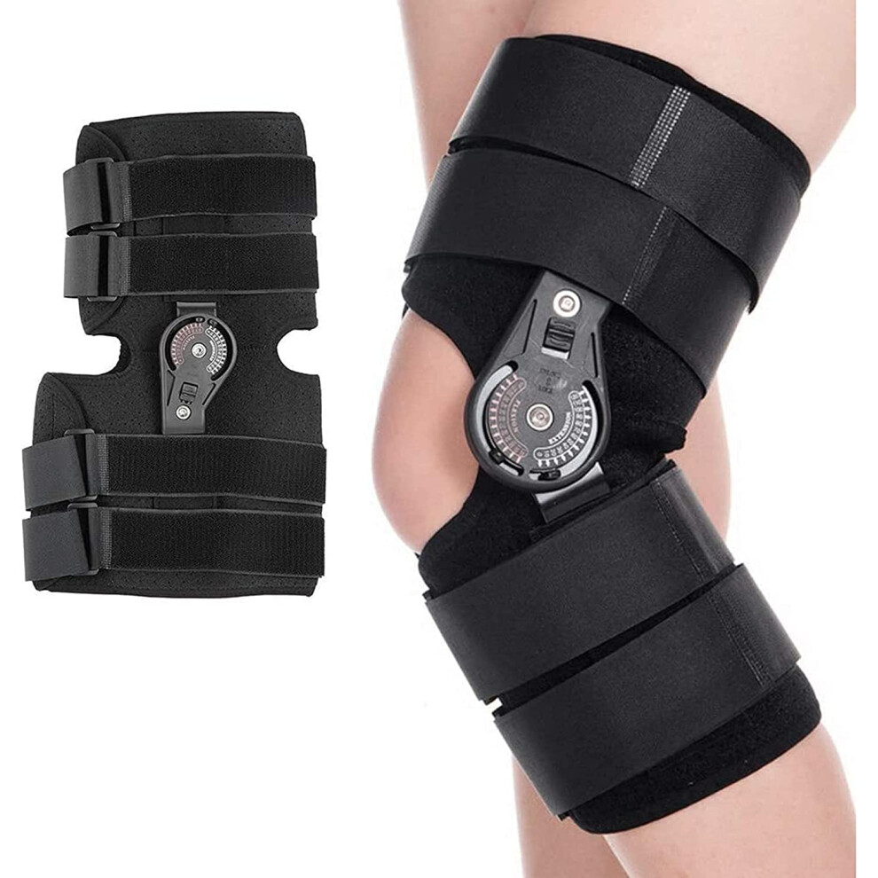 Adjustable Hinged Knee Brace with ROM Control and Immobilizer Support for Ligament Injury and Post Surgery