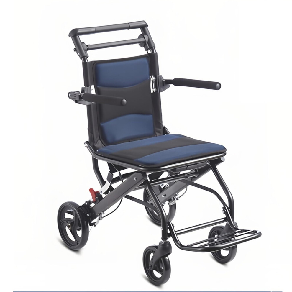 Lightweight Folding Wheelchair for Travel, Aluminum Alloy Frame with ShockâAbsorbing PU Wheels, Compact Easy Storage