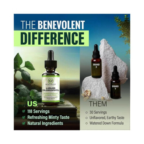 Benevolent Chlorophyll Liquid Drops  Organic Chlorophyll Drops for Detox 2