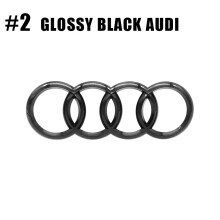 (Negro brillante Audi, trasero 216 mm) Emblema ABS para coche con logotipo, parrilla delantera, para