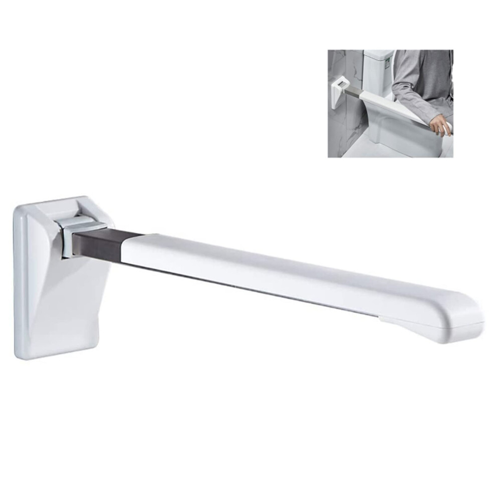 Foldable Toilet Grab Bar 27.6 Inch Bathroom Safety Handrail, 300lb Load Capacity Flip Up Wall Mounted Rail for Elderly Support