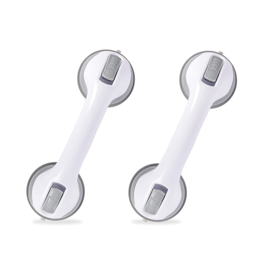 2pcs Shower Grab Bar with Secure Suction Grip, NonSlip Bathroom Handle for Elderly and Kids