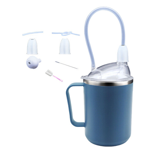 Robuster Trinkbecher aus Metall, 450 ml, mit-Blau
