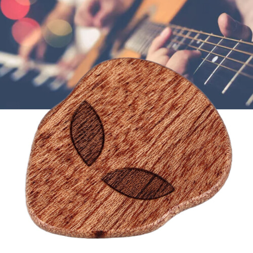 Type A Skull Guitar Pick - Sapele Solid Wood 1