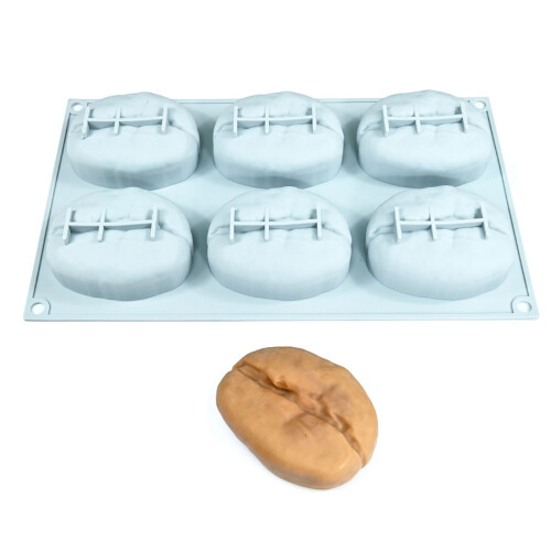 Silicone Baking Molds With Realistic-6 coffee beans in a
