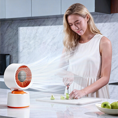 ABS produced Small Desk Fan With Appealing Appearance-White 2