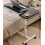 Adjustable Overbed Laptop Table with Wheels, White Bedside Rolling Desk for Elderly, Lockable Design 4