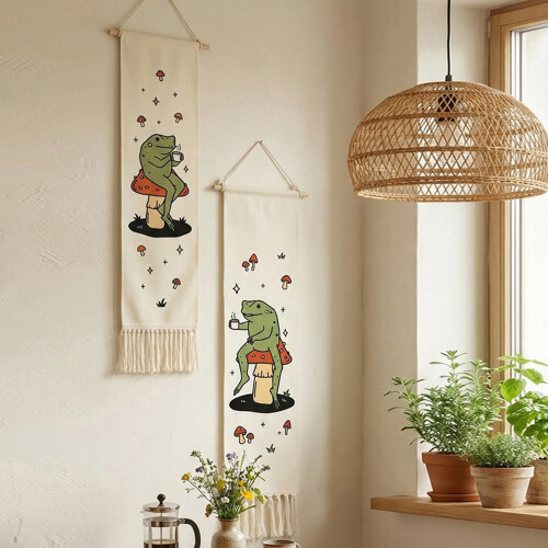 Tapestry Long Vertical Wall Hanging Tassels-two piece set 2