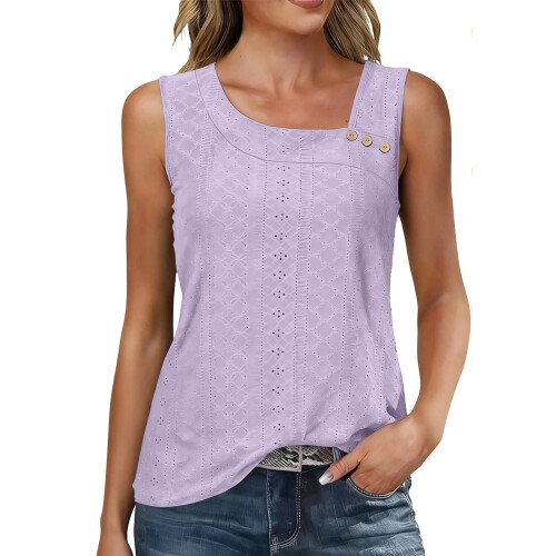 Damen-Hemden mit quadratischem Ausschnitt und-Hellviolett L