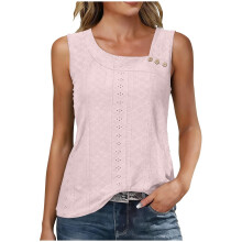 Damen-Hemden mit quadratischem Ausschnitt und Knöpfen,-Rosa L