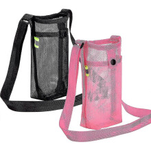 (Black x Pink) 2pcs Water Bottle Holder Water Bottle Carrier With Adjustable Shoulder Strap For Sports Hiking Camping