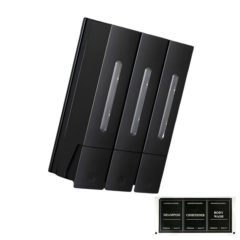 Space Saving Shower Addition Soap Dispenser Holds 1200ml-Black