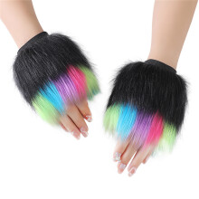 Bunte Fleece-Fäustlinge, pelzige Handschuhe,-Abschnitt 11