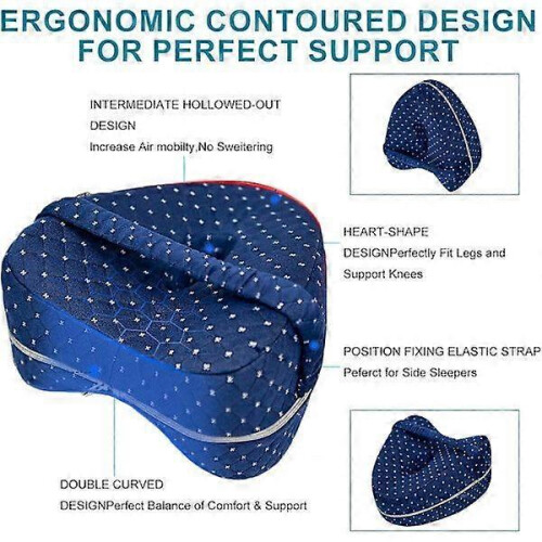 (white) Knee pillow for side lying, orthopedic pillow with memory foam white 2