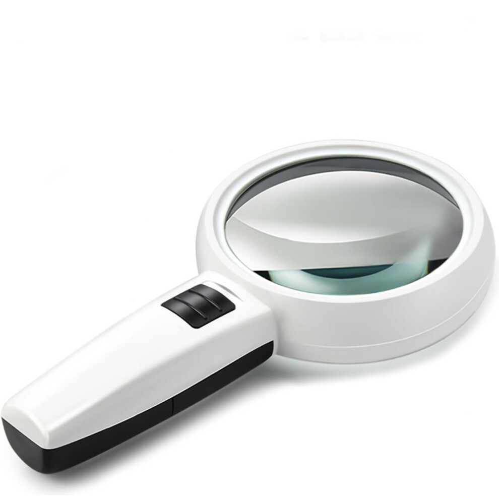 Handheld Magnifying Glass 30X 40X with Bright LED Illumination for Seniors Reading and Inspection