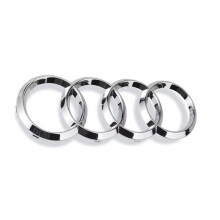 (Chrom, Front 263 mm) 4 Ringe ABS Auto-Emblem für Motorhaube und Heckklappe für Audi A3 A4 A5