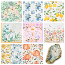 Decoupage Napkins Floral Paper Napkins Set of 36 with Vibrant Designs for Crafts and Card Making