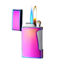 Dual Flame Butane Torch Lighter, Windproof Adjustable Jet Flame, Refillable Zinc Alloy Gift for Men
