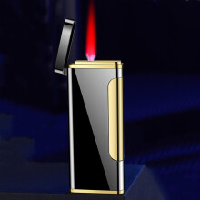 Windproof Butane Torch Lighter with Adjustable Flame Control, Zinc Alloy Jet Flame Refillable for BBQ Kitchen Candles Gift for Men and Women (Color A)