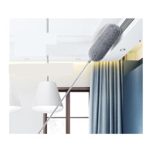 Telescopic Microfiber Duster 2.8m with Stainless Steel Handle, Electrostatic 360 Bendable Head for Ceiling Cleaning
