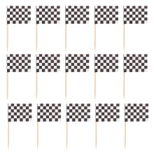 360pcs Checkered Racing Flag Cupcake Toppers with DoubleSided Design for Race Car Party Decorations