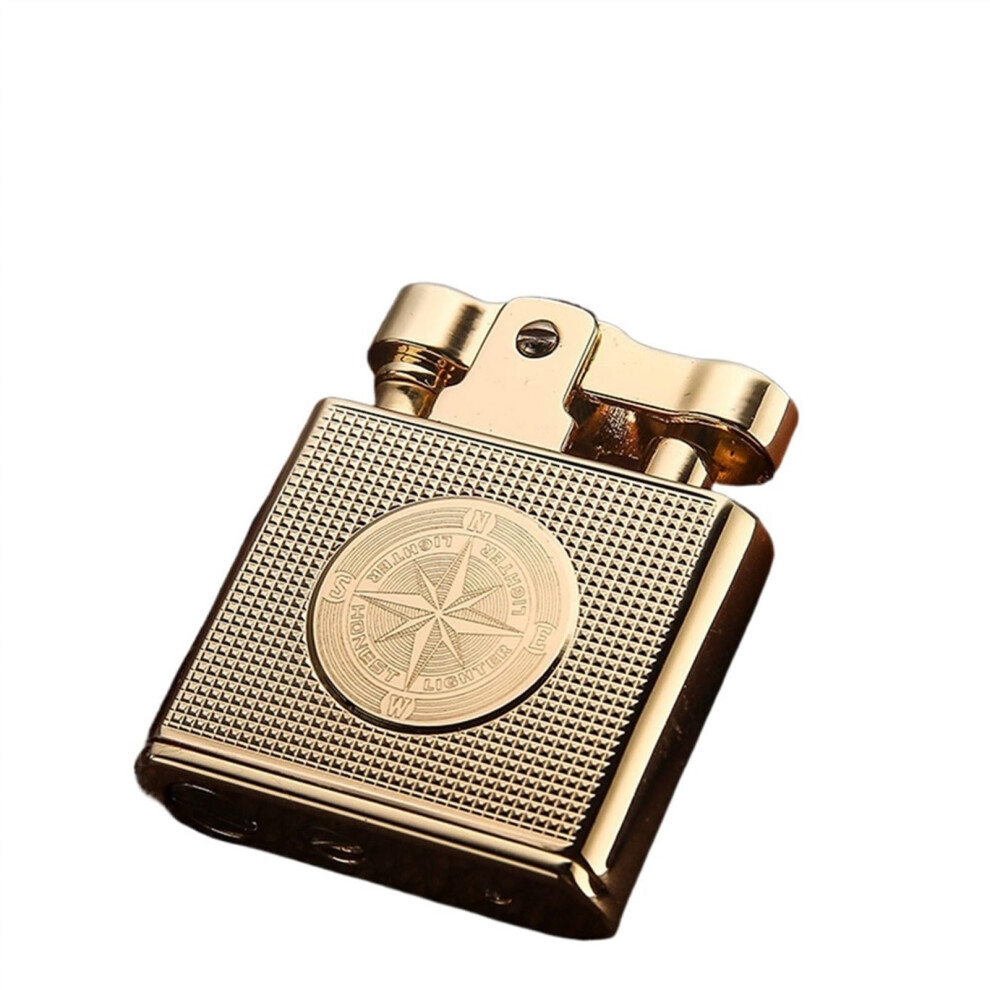 Vintage Trench Lighter, Antique Lift Arm Metal Refillable Kerosene Flint Wheel Design, Windproof Soft Flame Collector Gift