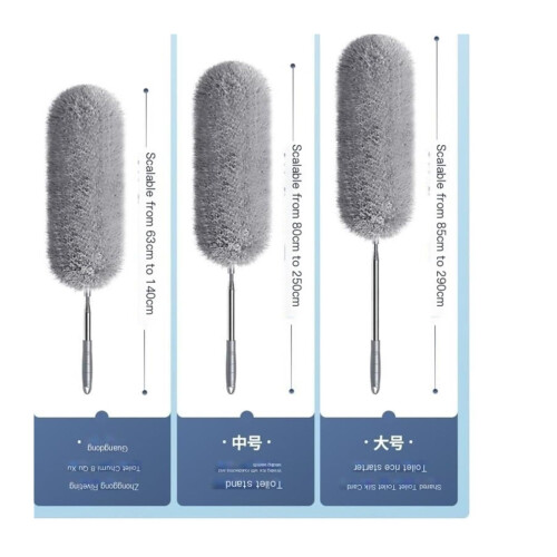 Telescopic Microfiber Duster 2.8m with Stainless Steel Handle, Electrostatic 360 Bendable Head for Ceiling Cleaning 1